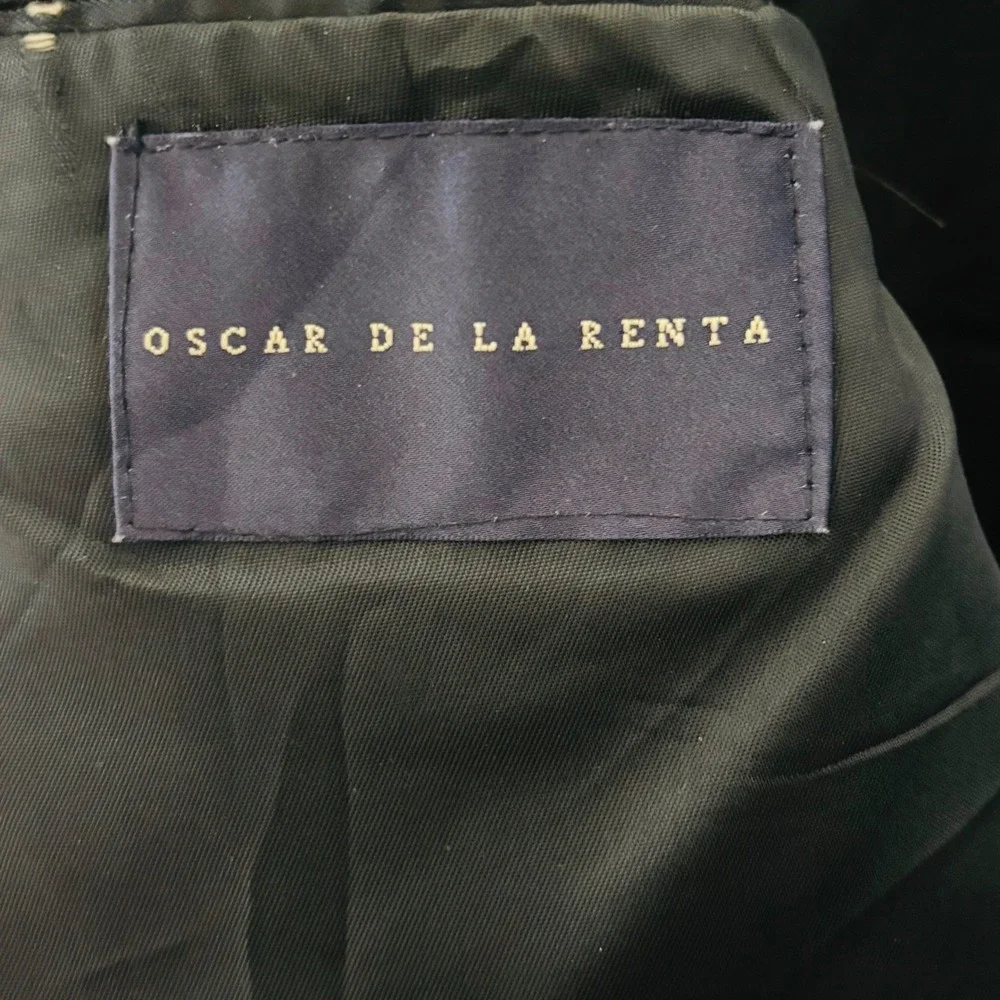 Oscar de‎ la Renta Blazer Mens 46L Navy Blue 100% Wool Lined Jacket Classic Fit